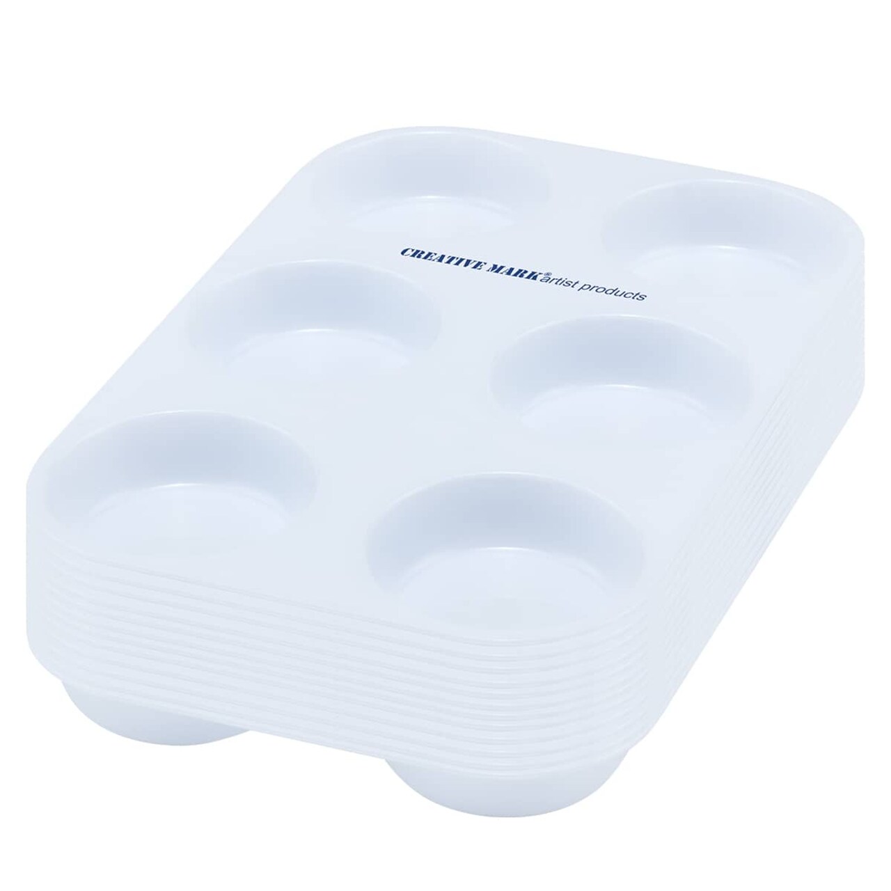 Creative Mark Plastic Muffin Paint Tray Palette - Pack of 12, Durable, Reusable, Solvent-Resistant, with Oversized Paint Wells For Students, Artists, Teachers - 60ml (2oz) per Well